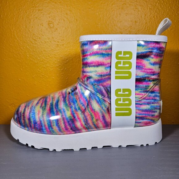 Ugg Classic Clear Mini Pixelate Waterproof Boots Women's Size 5 Multicolor - Picture 6 of 9
